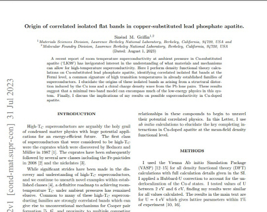 미 로렌스버클리국립연구소 연구진이 아카이브에 공개한 초전도체 시뮬레이션 결과.  <자료:아카이브>